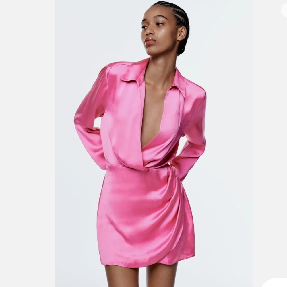 Zara Short Satin Effect Dress